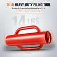 thumbnail image 2 of SKYSHALO Handheld Post Driver, 2.7 in Diameter for T Posts, 14LB Carbon Steel Rammer, Ideal for U Channel, Signage & Wooden Posts, Red, 2 of 9