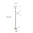 thumbnail image 4 of Elegant Designs 71.75" 2-Light Mother Daughter Floor Lamp w/ White Marble Glass Shades, Gold, 4 of 10