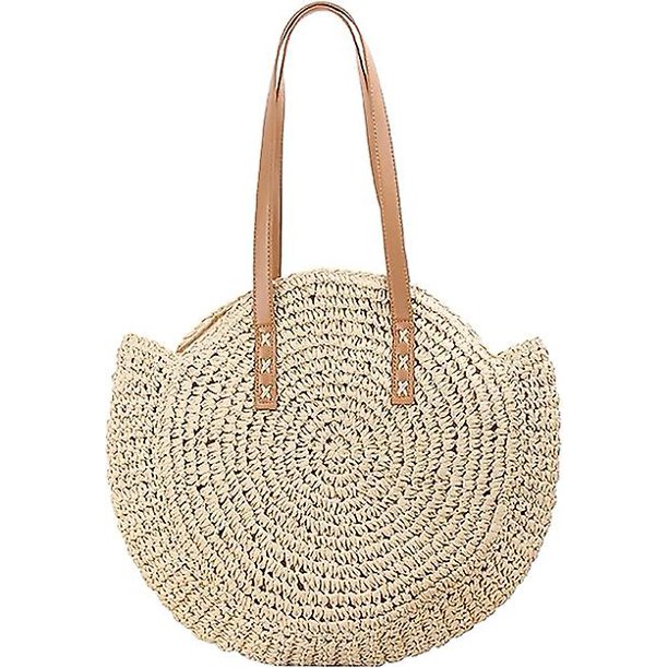 Bolso de hombro de paja para mujer, bolsos de paja grandes, bolso de mano con asa tejida a mano, bolsos de playa de verano, bolso bandolera bohemio