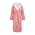 thumbnail image 7 of Nfurl Womens Fluffy Fleece Long Robes Cozy Warm Hooded Robes for Women Housecoats with Pockets Soft Long Sleeve Bathrobes Sleepwear Loungewear Pink,XXL, 7 of 7