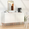 thumbnail image 5 of Sideboard Buffet Cabinet, Kitchen Storage Cabinet with Fluted Waveform Doors and Adjustable Shelf, Buffet Cabinet with Storage for Living Room, Dining Room, Hallway, White, 5 of 8