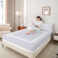 thumbnail image 4 of Homewish Blue Grey Stripes Full Size Sheets for Men, Abstract Ombre Line Bed Sheets, Simple Fashion Style Sheet Sets, Microfiber Bedroom Decor, 4pcs, 4 of 7