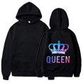 thumbnail image 3 of Nuevas sudaderas con capucha y manga larga con estampado de REINA Y REY para parejas, para hombre y mujer, 3 of 5