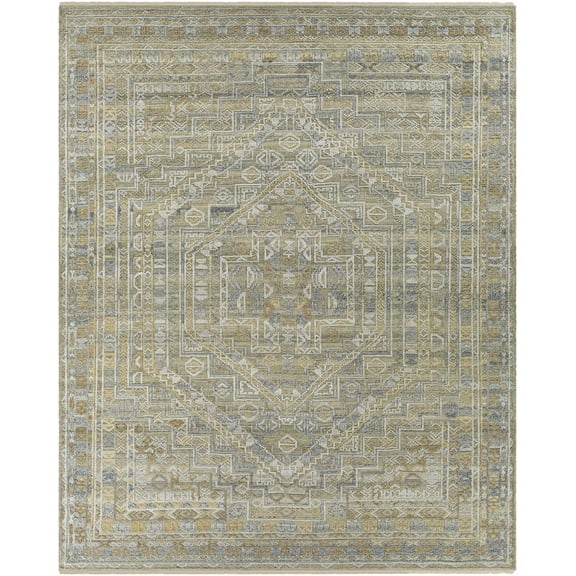 Hauteloom Ligao Wool Living Room, Bedroom Area Rug - Traditional - Tan, Charcoal, Peach - 10' x 14'