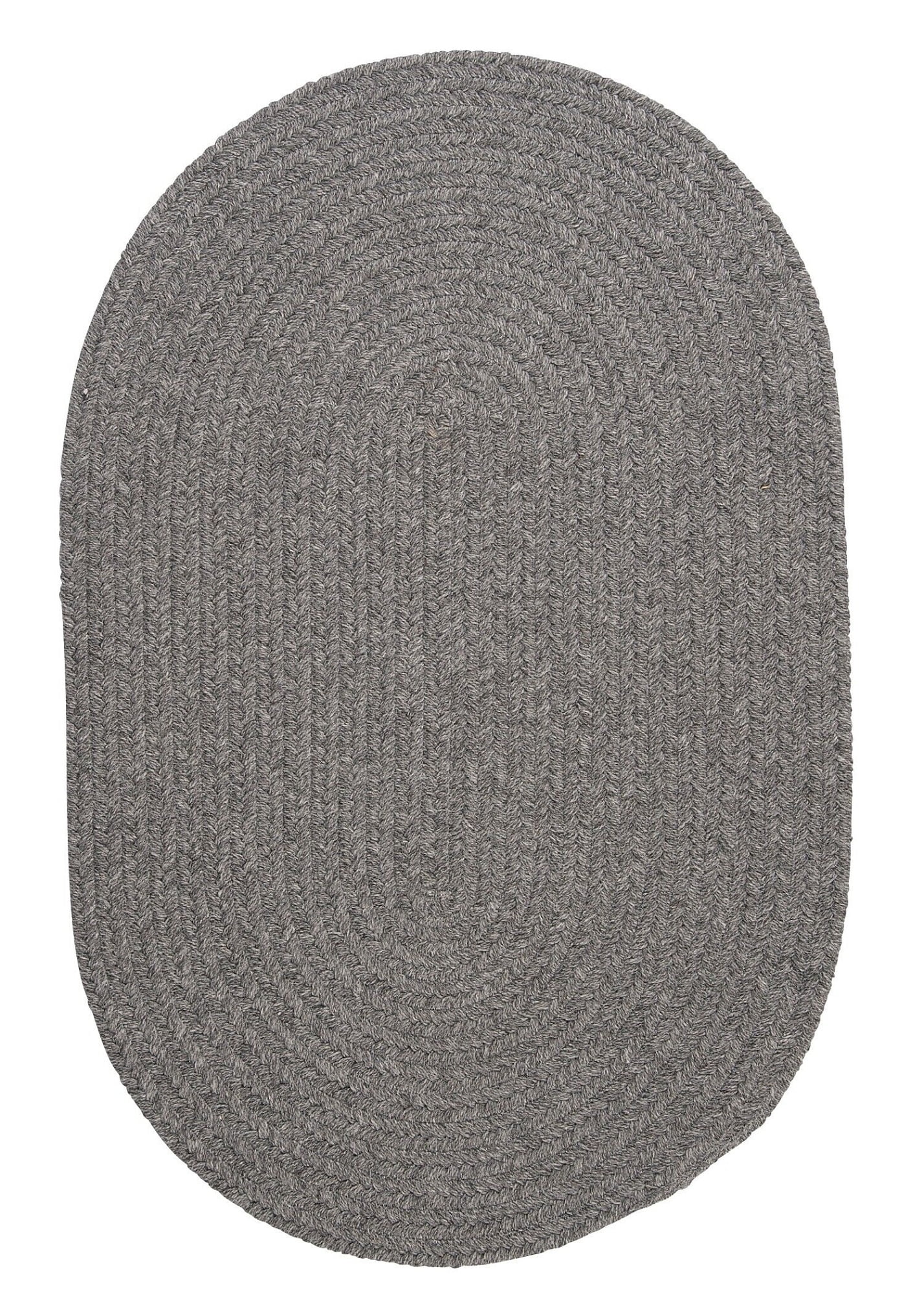 2' x 3' Gray Reversible Oval Throw Rug