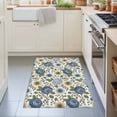 thumbnail image 3 of Entryway Rug 2'x3', Navy Blue Floral Kitchen Runner Rugs Non-Slip Carpet Mats, Vintage Abstract Art Botanical Flowers Bedside Rugs Runners Washable Floor Carpet for Bathroom Laundry Room, 3 of 8