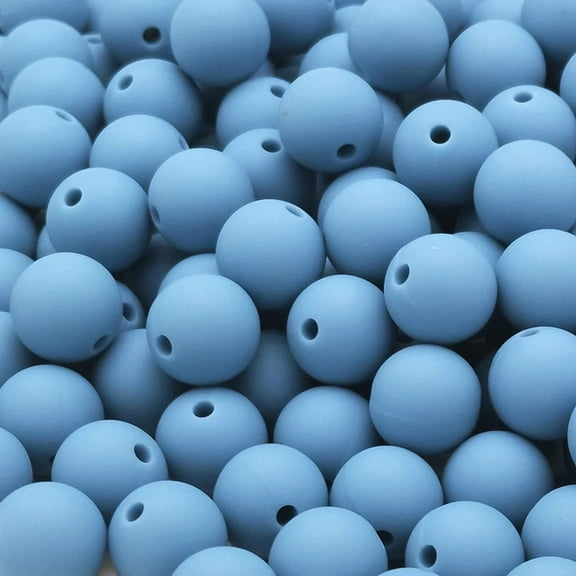 100Pcs Dark Green Silicone Beads, 15mm Round, for Jewelry Making & Keychain, Exquisite Craftsmanship, Wide Application