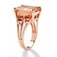thumbnail image 2 of PalmBeach Jewelry Emerald-Cut Simulated Pink Morganite Ring in 18k Rose Gold-Plated Sterling Silver, 2 of 6