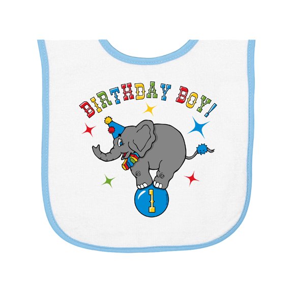Inktastic Circus Elephant 1st Birthday Boy Baby Terry Cloth Bib