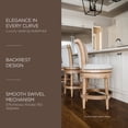 thumbnail image 2 of Maven Lane Pullman Bar Stool, Weathered Oak Finish Sand Fabric Upholstery, 2 of 6