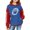 Blue, variant on Teen Girls Ribbed Hoodies Baseball Cute Pullover Hoodie Sweatshirts Kids Long Sleeve Fall Casual Tops Sweatshirts