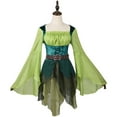 thumbnail image 5 of Women Elf Medieval Wizard of Oz Dress Magical Fairy Dress Halloween Green Fancy Dress, 5 of 9