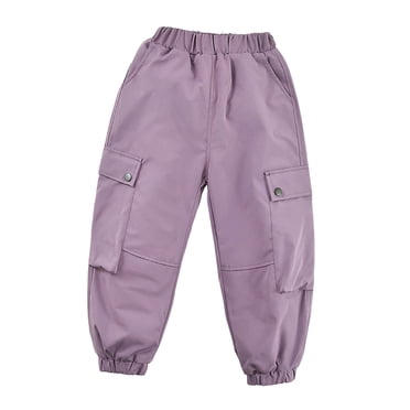 uikmnh Snow Pants Girls Winter Lined Cargo Hiking Pants Thermal Windproof Water Outdoor Sports Trousers for Youth Play Size:4-5 Years
