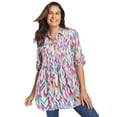 thumbnail image 3 of Woman Within Plus Size Rayon Pintucked Effortless Tunic Blouse, 3 of 6