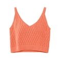 thumbnail image 4 of OSOLU Crochet Tank Tops For Women Hollow Out Sleeveless V Neck Lightweight Relaxed Fit Solid Color Crop Top Summer Beach Outfits, 4 of 4