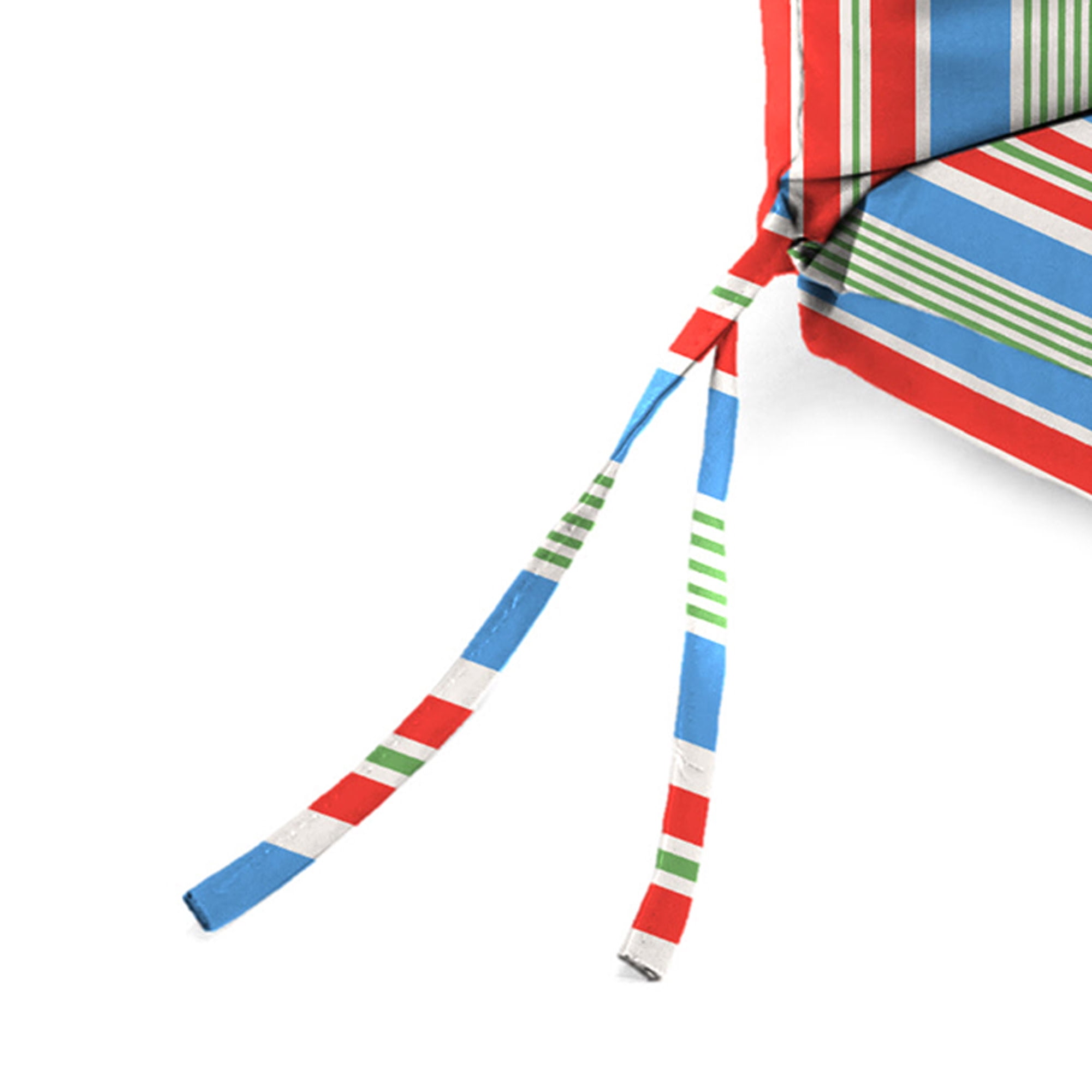Jordan Manufacturing 44" x 21" Rolland Opal Multicolor Stripe Rectangular Outdoor Chair Cushion with Ties and Hanger Loop