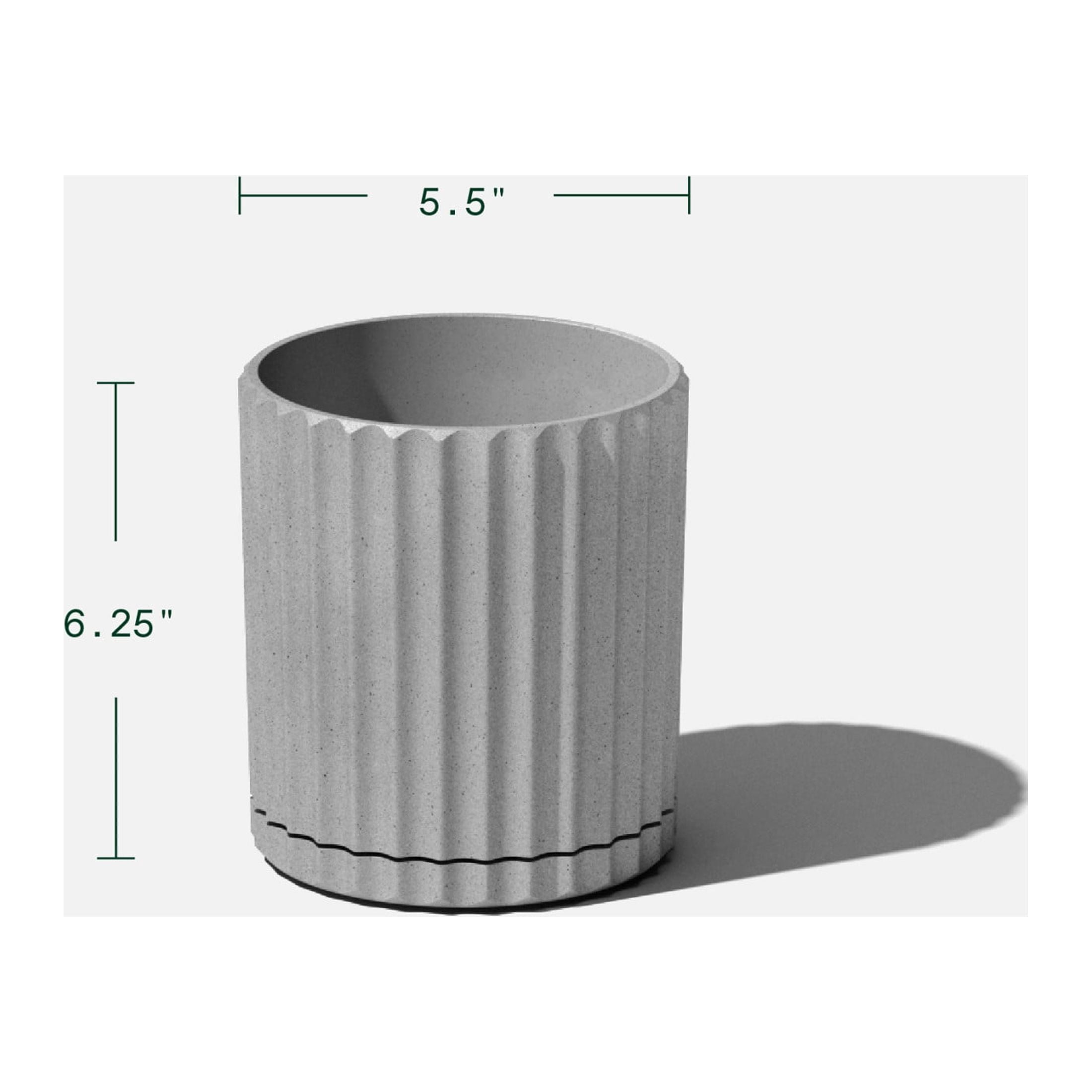 Veradek Mason Series Demi 6" Plastic-Stone Planter - Gray