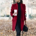 thumbnail image 2 of DHFJKG Trench Coat For Women Long Sleeve One-Button Down Mediun Length Suit Jacket Solid Color Work Office Formal Wear Soft Outerwear, 2 of 9