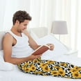 thumbnail image 4 of Uemuo Cow Print Sunflower Pattern Men's Wide Leg Palazzo Lounge Pants with Pockets Light Weight Loose Comfy Casual Pajama Pants-Small, 4 of 9