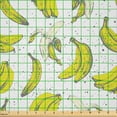 thumbnail image 2 of Ambesonne Banana Fabric by the Yard Microfiber, Peeled Whole Fruit Sketch, 2 Yards, Yellow Dark Sepia, 2 of 2