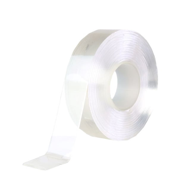 1 rollo de cinta adhesiva nanométrica de 200/300/500 cm, resistente al agua, de doble cara, resistente, extraíble, sin dejar rastro, multiusos, transparente.