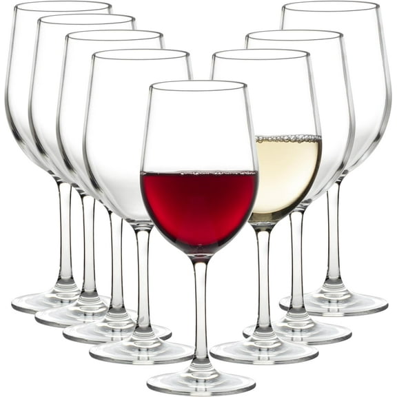 SCS Direct 12 oz 100% Tritan Shatterproof Stemmed Wine Glass (Set of 8)