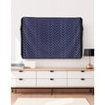 thumbnail image 3 of Outdoor TV Cover 52 to 55 Inch Weatherproof, Abstract Geometric Waterproof TV Screen Protector for Outside Decor with Zipper and Pocket 52"L x 30"H , Navy Blue Gold Minimalist Herringbone Pattern, 3 of 7