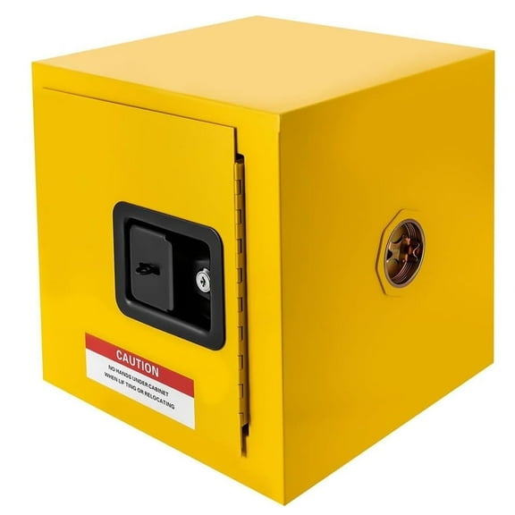 Hazardous Materials Storage Cabinet, Industry 13"Hx13"Wx13"D Safety Cabinet suit for 2 Gallon F﻿lammable Liquid Storage Cabinet, Manual-Close Space Saver Fireproof Cabinet