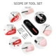 thumbnail image 5 of Juego de empuje de cutícula Herramientas de limpieza de uñas de piel muerta reemplazable 8 en 1 acero inoxidable Eliminar el kit de esmalte de uñas en gel Inevent CE006411-00, 5 of 7