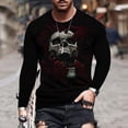 thumbnail image 2 of LYXSSBYX Mens Shirts Long Sleeve T Shirts Men's Unisex Daily T Shirt 3D Print Graphic Prints Skull Skeleton Print Long Sleeve Tops Casual Bloue, 2 of 9