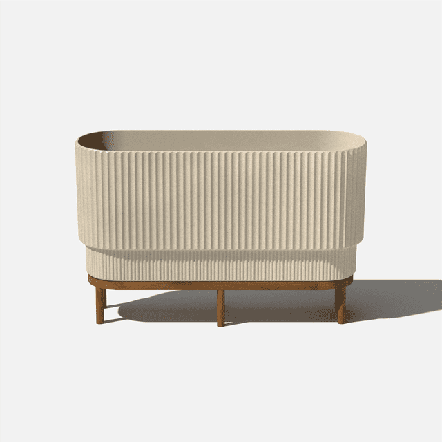 Veradek Demi Series Raised 30" Long Plastic-Stone Planter - (Sand/Brown, 1 Pack)