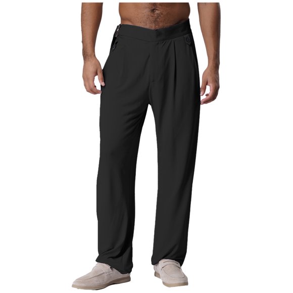 XUNZOO Pantalon de Danse Latine de Salon Moderne pour Hommes Costume de Jazz Professionnel Salsa Danse Moderne Noir TG