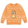 thumbnail image 3 of Bluey Bingo Christmas Little Girls Cotton Gauze Long Sleeve Sweater Orange 7-8, 3 of 5