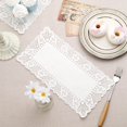 thumbnail image 6 of Efavormart 100 Pack Rectangle White Paper Doilies, Food Grade Lace Paper Placemats - 12"L X 6"W, 6 of 11
