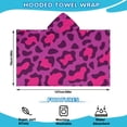 thumbnail image 2 of Pink and Black Of Leopard Print Hooded Bath Towel，50"x30" for Ages 3 To 12 Kids, Quick Dry Lightweight Soft Microfiber Hood Beach Towel Cover Up for Kids, 2 of 7