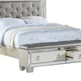 thumbnail image 2 of Benjara Reva California King Bed- Storage Bench- Upholstered Silver Faux Leather, 2 of 5