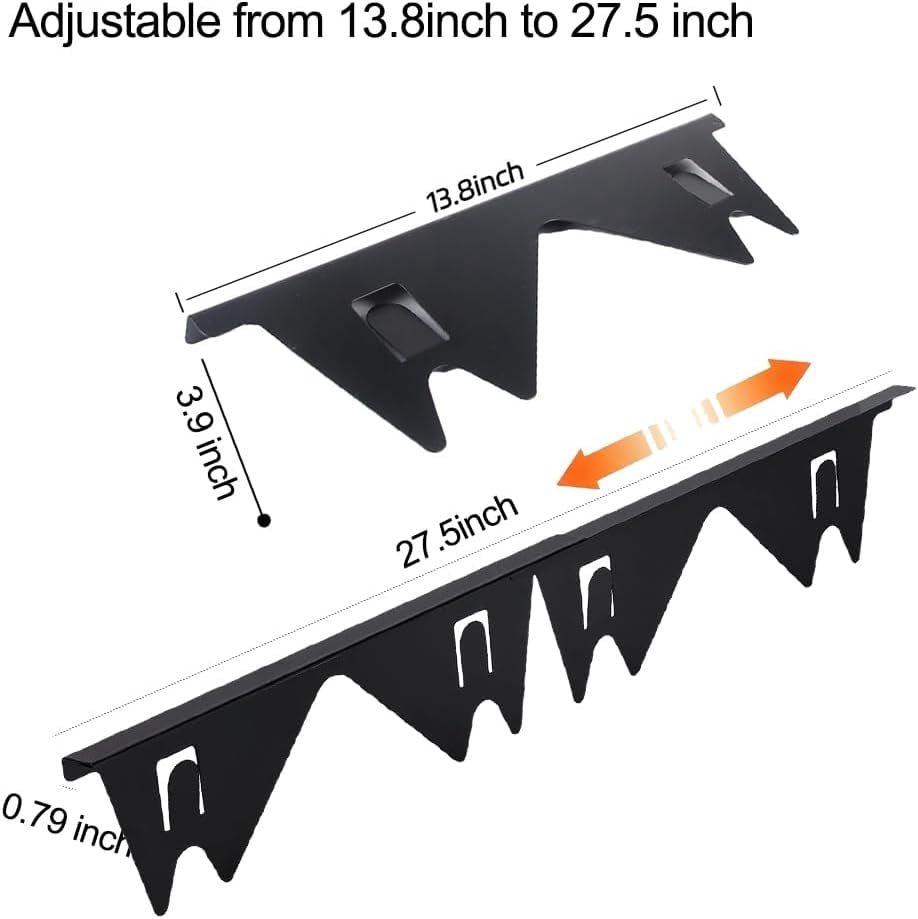 Retractable Black Stove Gap Covers (2 Pack) - Stainless Steel Gap Filler for Stove and Countertop, Heat Resistant Oven Side Guards, Adjustable Length 13.8" to 27.6", Easy to Clean