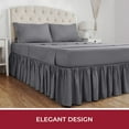 thumbnail image 3 of Mellanni Iconic Collection Ruffled Microfiber Bed Skirt 15" Drop, Full, Gray, 3 of 7