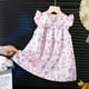 thumbnail image 2 of Odeerbi Niñas Verano Algodón Vestido Tanque Floral Volantes Vestido Sol Sin Mangas Transpirable Vestido Princesa, 2 of 3