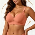 thumbnail image 6 of DDAPJ pyju Womens Wireless Push Up Bras No Underwire T-Shirt Bra Seamless Full Coverage Bras Hide Back Fat Smoothing Everyday Bra Orange 85BC, 6 of 7