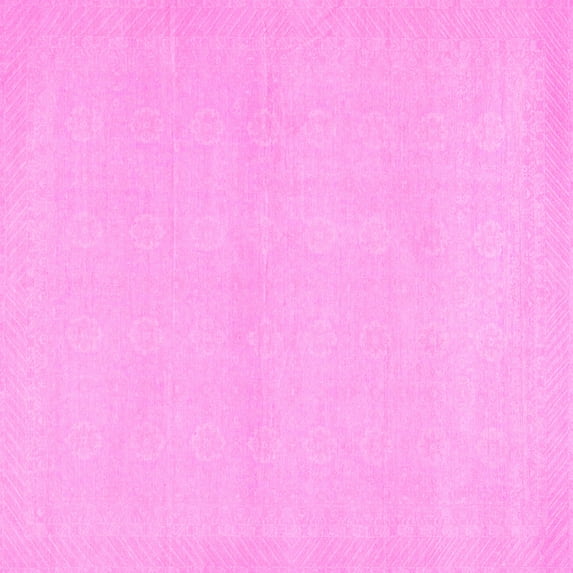 Ahgly Company Indoor Square Abstract Pink Modern Area Rugs, 8' Square