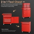 thumbnail image 4 of Aukfa Tool Box, 2 in 1 Steel Rolling Tool Chest & Cabinet On Wheels for Garage, 5-drawer, Red, 4 of 10