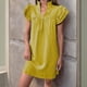 thumbnail image 5 of mfyjkho Vestidos de verano para mujer, Vestido de mujer con cuello alto, manga corta y solapa, color liso, con textura en capas y mangas Vestidos de fiesta para mujer m, 5 of 7