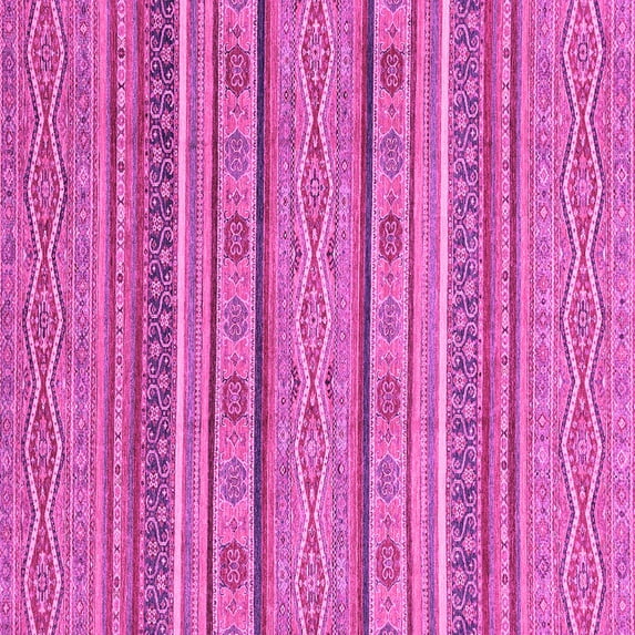 Ahgly Company Indoor Square Abstract Pink Modern Area Rugs, 3' Square