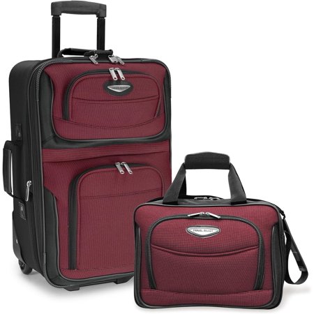 Expandable Rolling Upright Luggage, Burgundy, 2-Piece Set