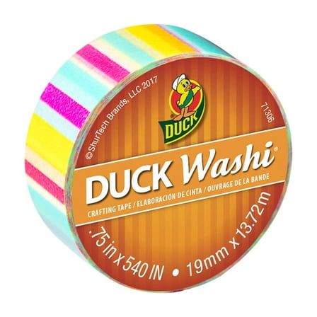 Duck Brand 15 Yd 0.75" Multi Stripes Washi Crafting Tape