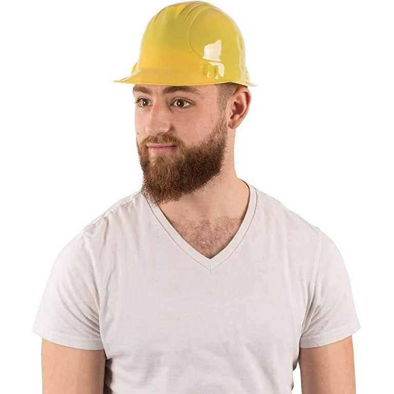 Yellow Construction Hat for Adults - 12 Plastic Builder Hats by Funny Party Hats