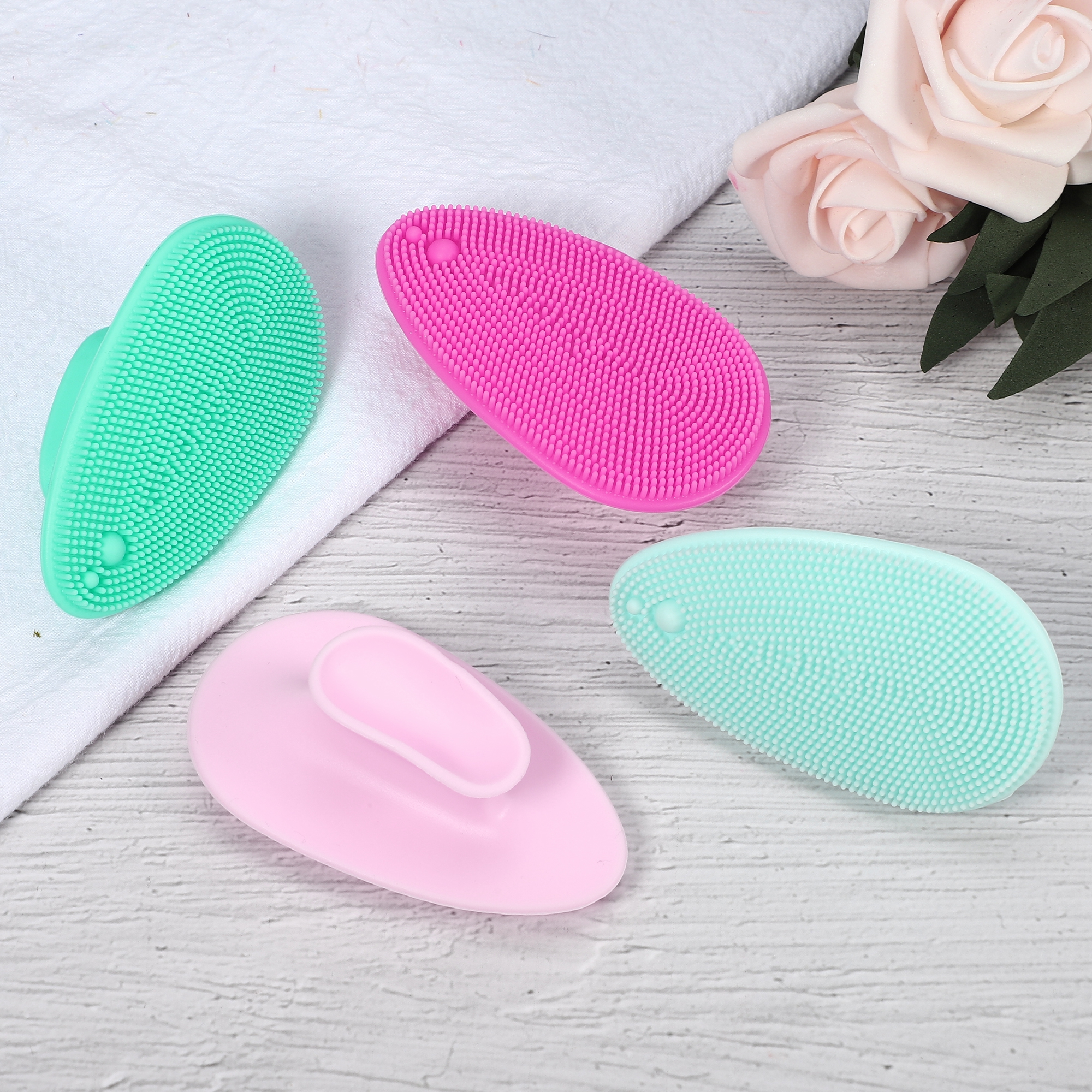 Unique Bargains Silicone Face Scrubber Exfoliator Cleansing Brush Green