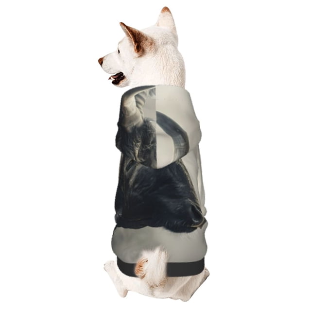 Fotbe Mystical Bull in Fog Sudadera con Estampado para Perros Pequeños – Suéter con Capucha para Mascotas, Tela Suave de Forro Polar con Bolsillo-X-Small