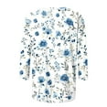 thumbnail image 5 of 3/4 Length Sleeve Shirts for Women New Summer Clothing Top Fashion Floral Print T-Shirts Women's Blouses Pullover Tops, 5 of 5